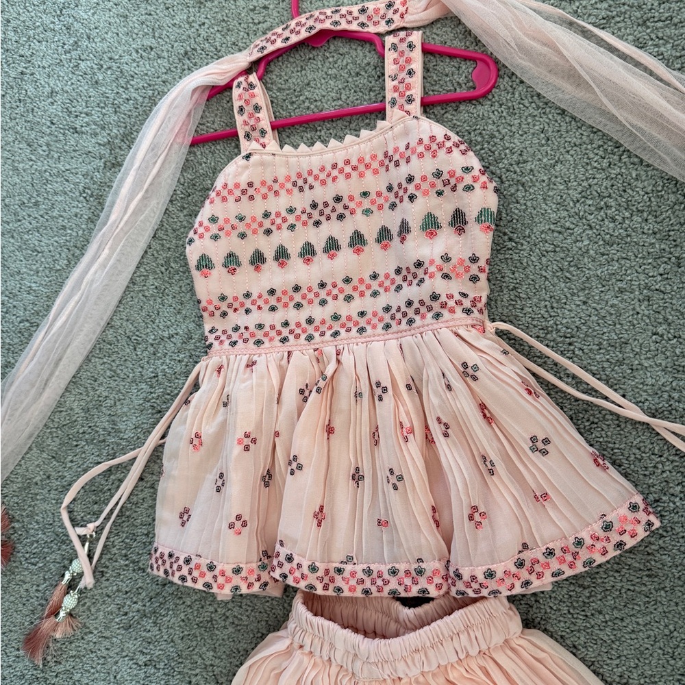 Pink Embroidered Sleeveless Dress